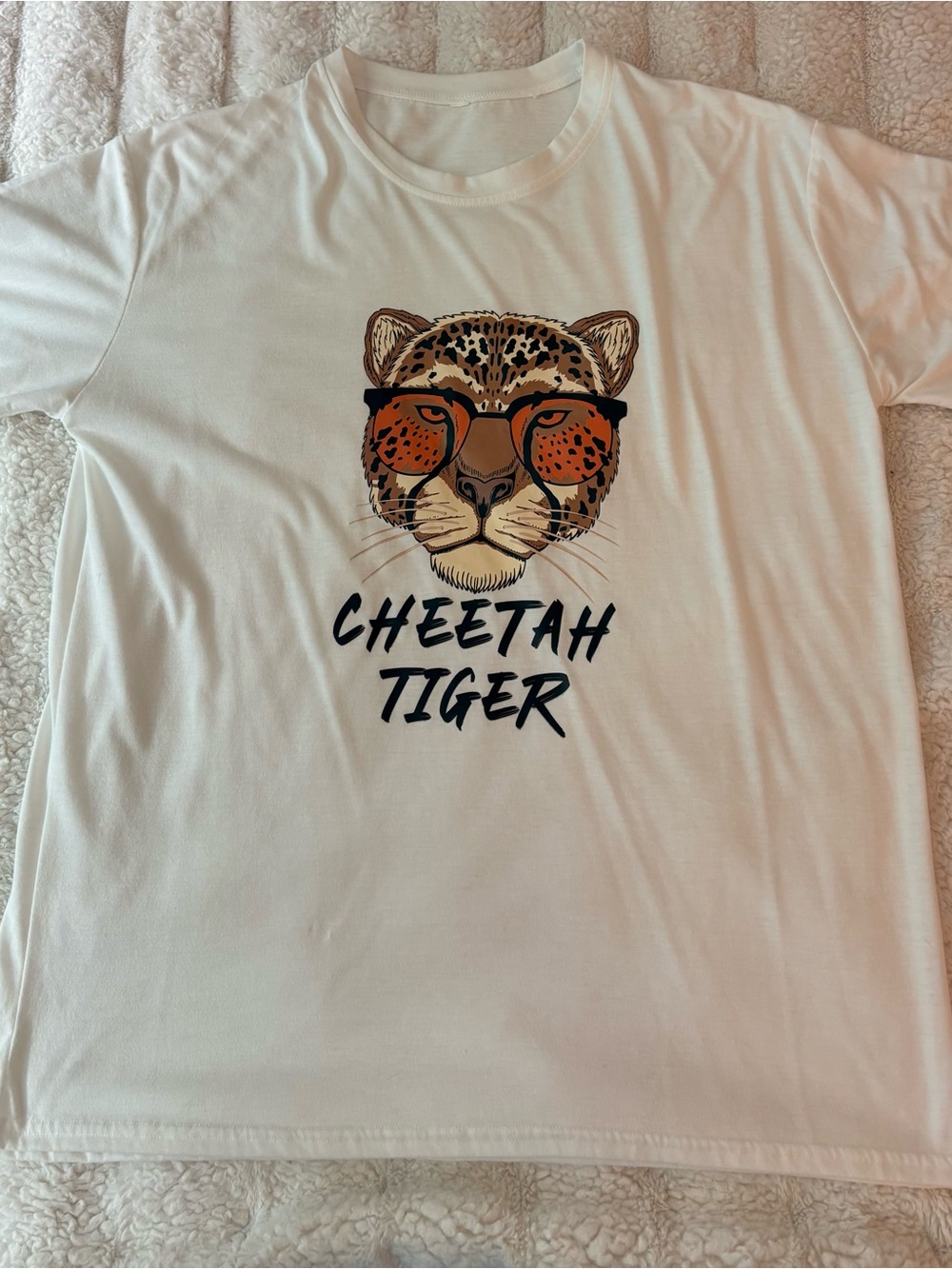 Women Cheetah Tiger Graphic Tee - White